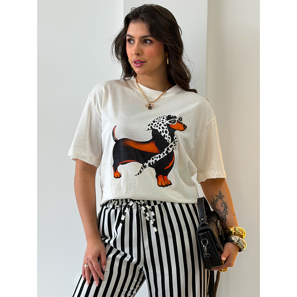 Camiseta Estampa Dog Lenço