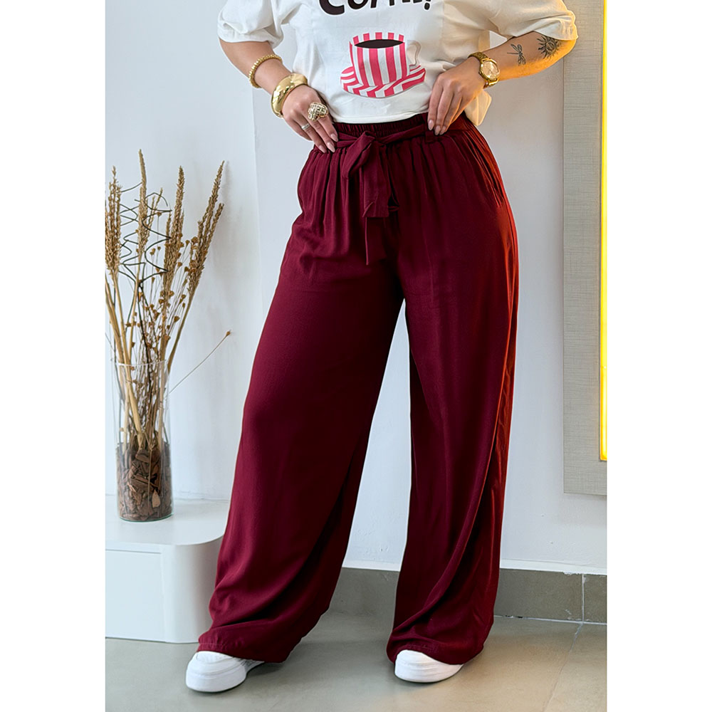 Calça Pantalona Marsala