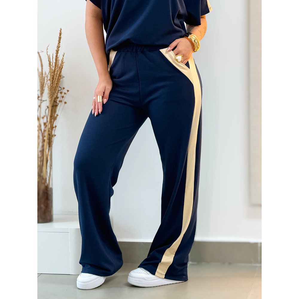 Conjunto Decote V Azul Marinho