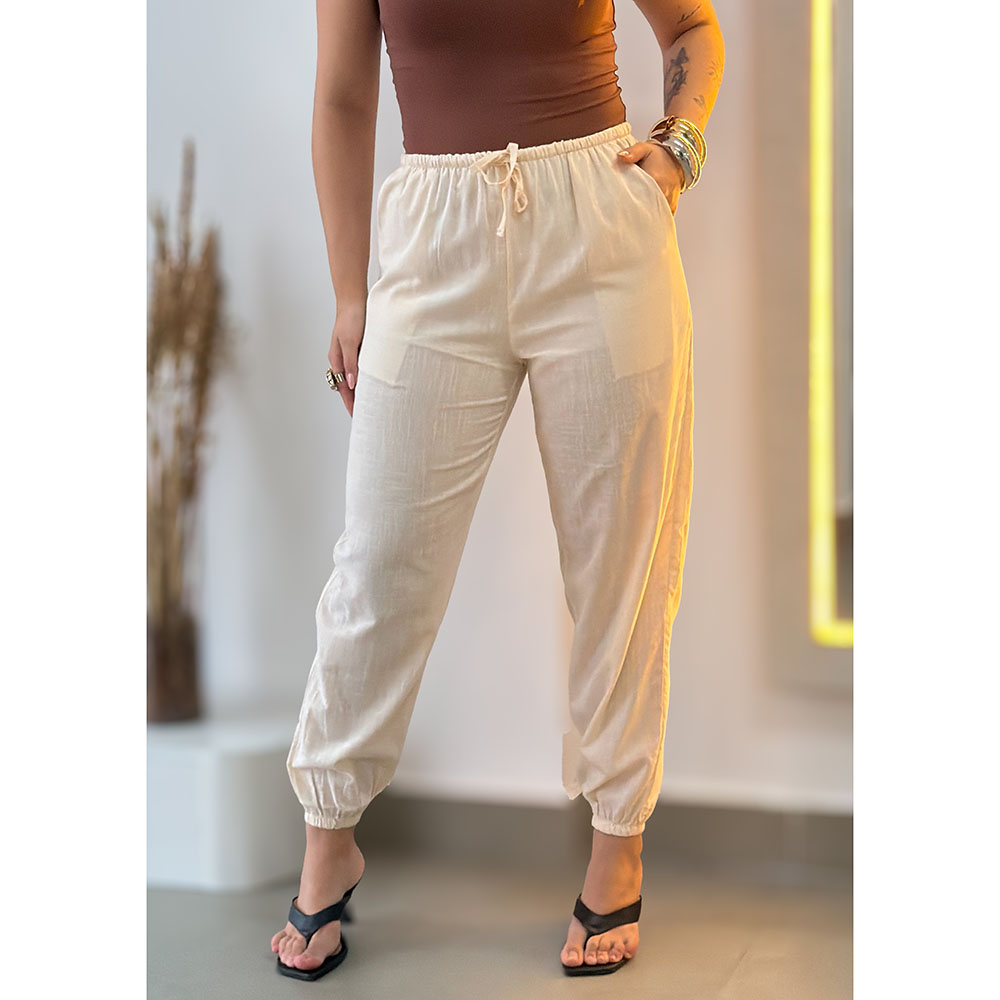 Calça Jogger Bege