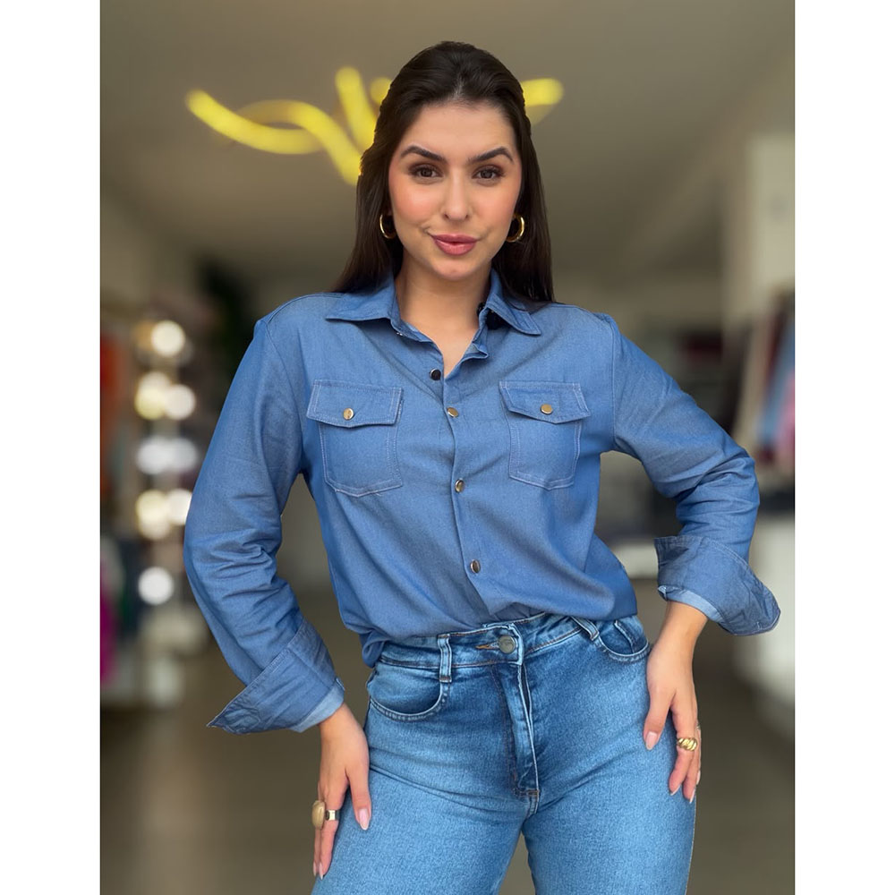 Camisa Jeans Claro