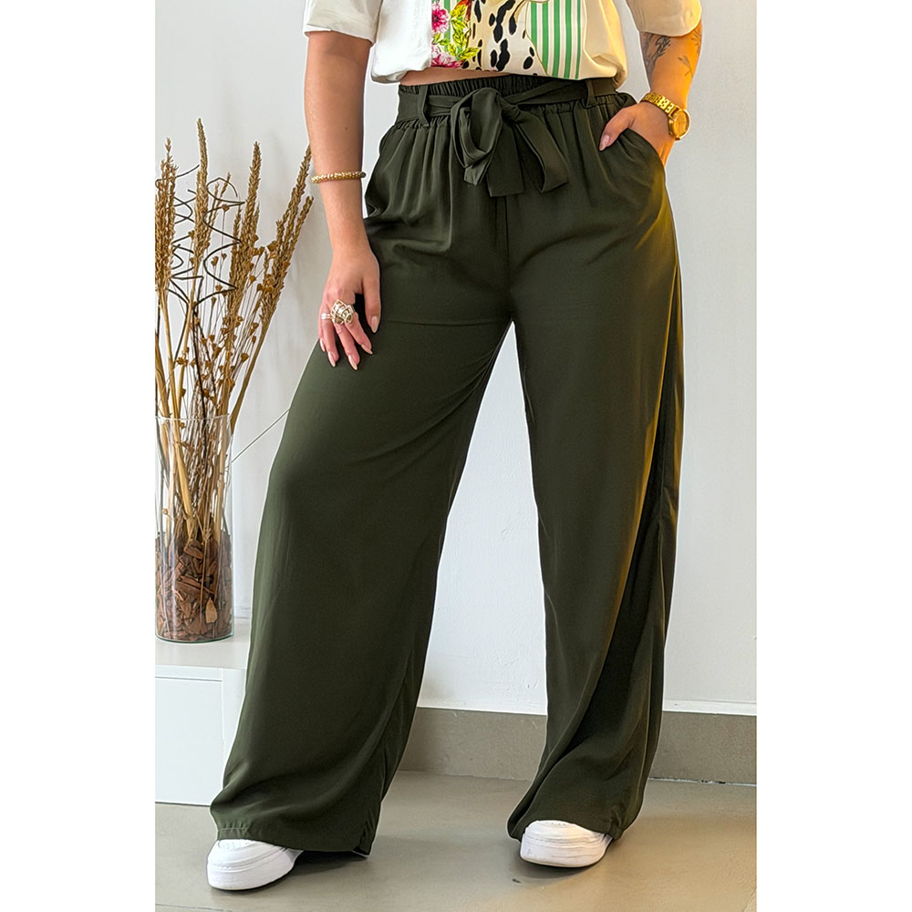 Calça Pantalona Verde Militar