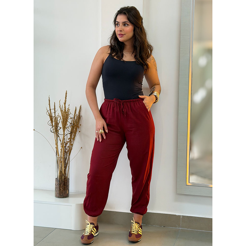 Calça Jogger Marsala