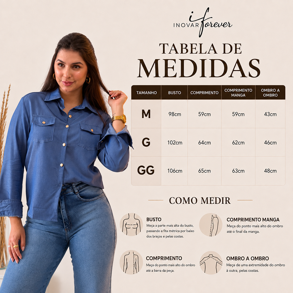 Camisa Jeans Claro
