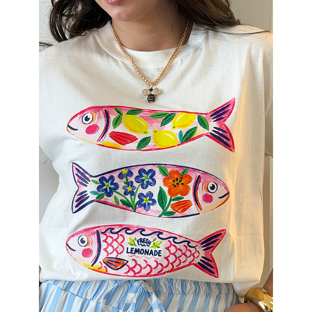 Camiseta Estampa Peixes