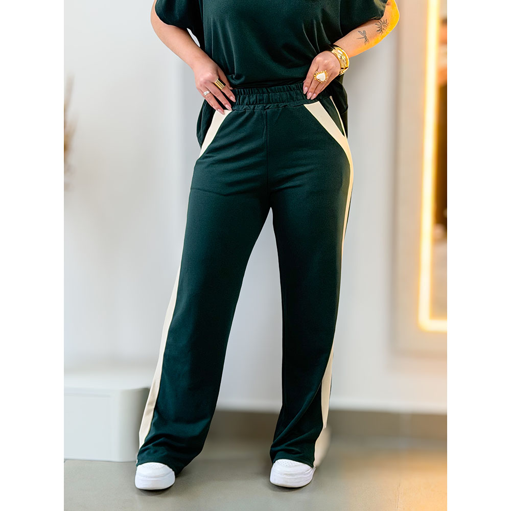 Conjunto Decote V Verde Musgo