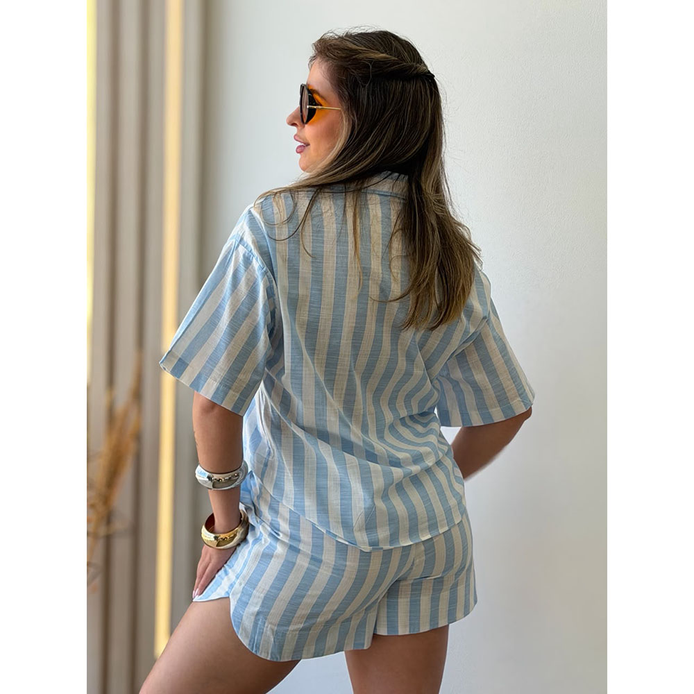 Conjunto Listra Azul Claro