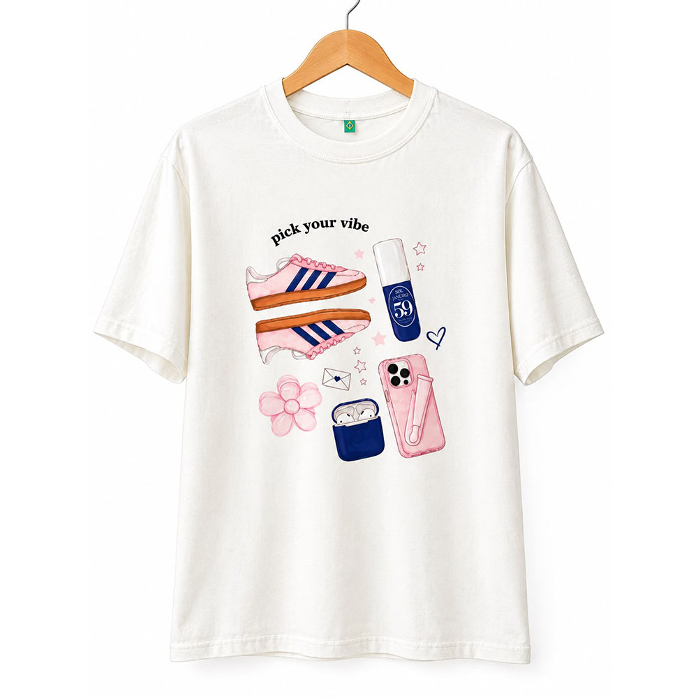 Camiseta Estampa Tênis Roxo