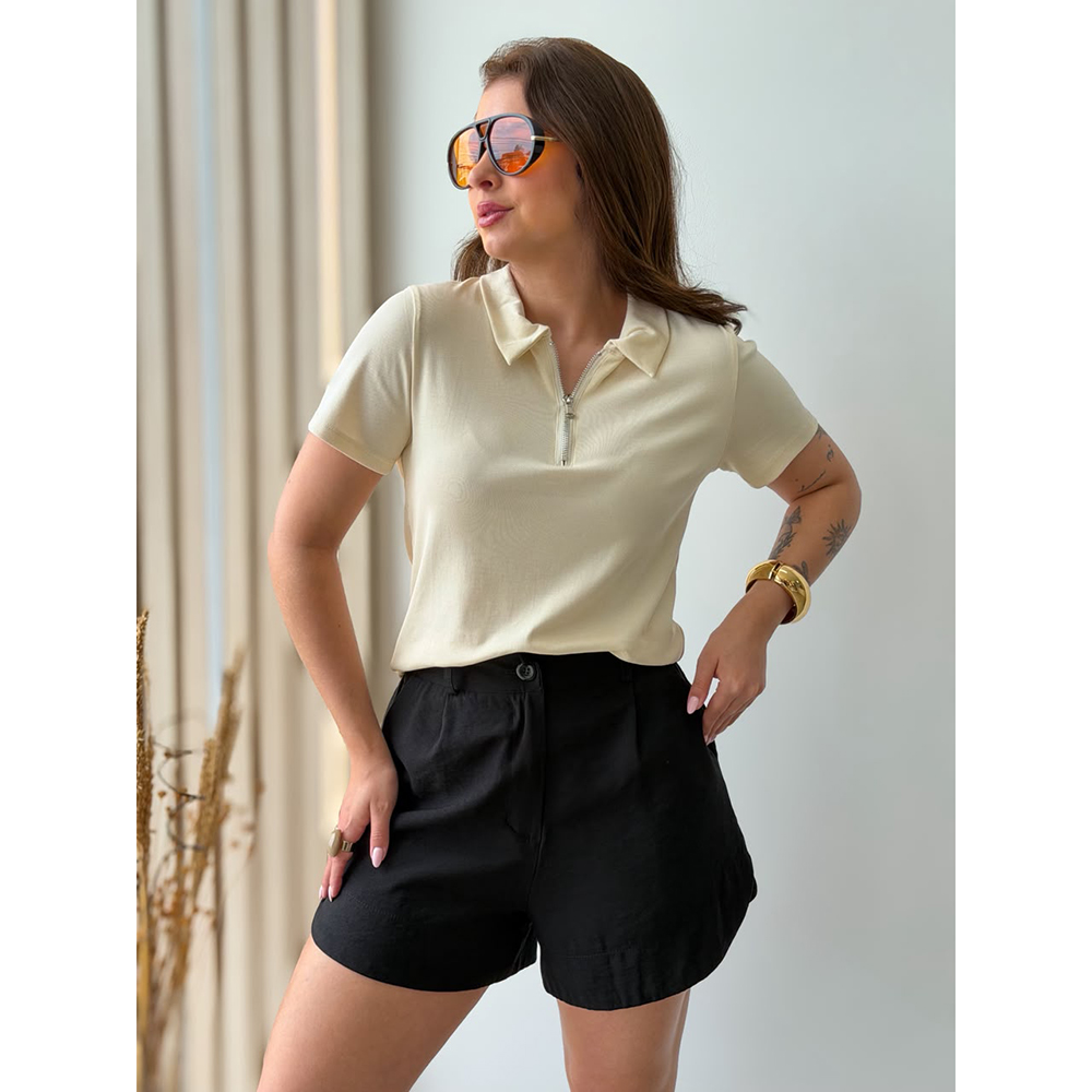 Blusa Polo Creme