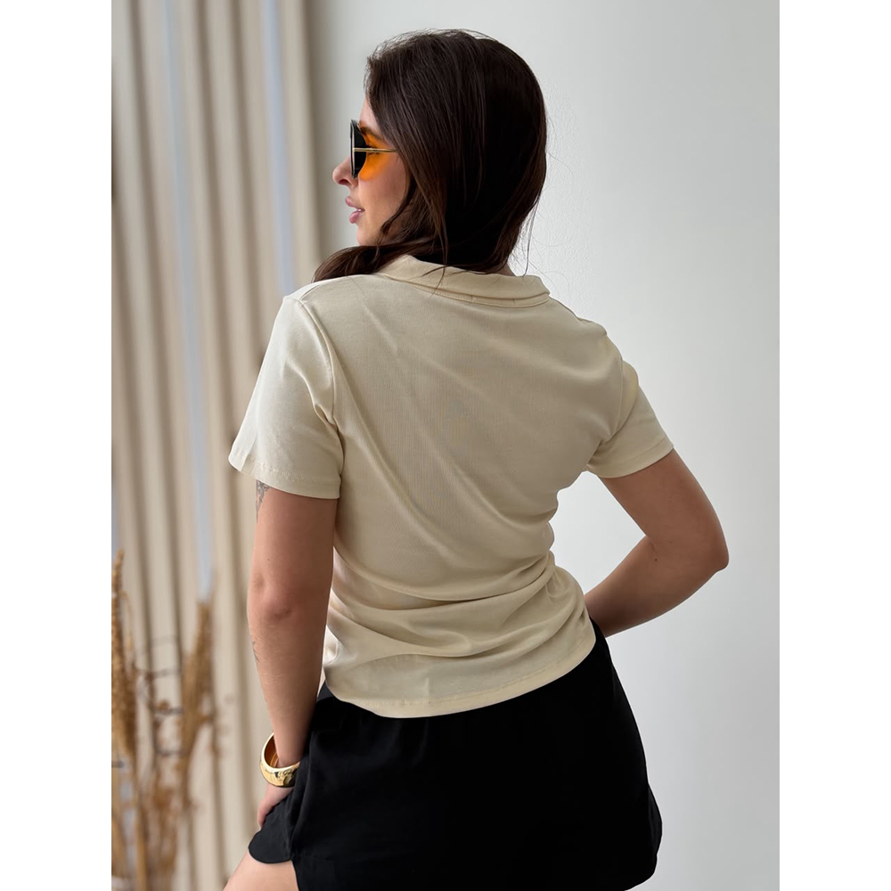Blusa Polo Creme