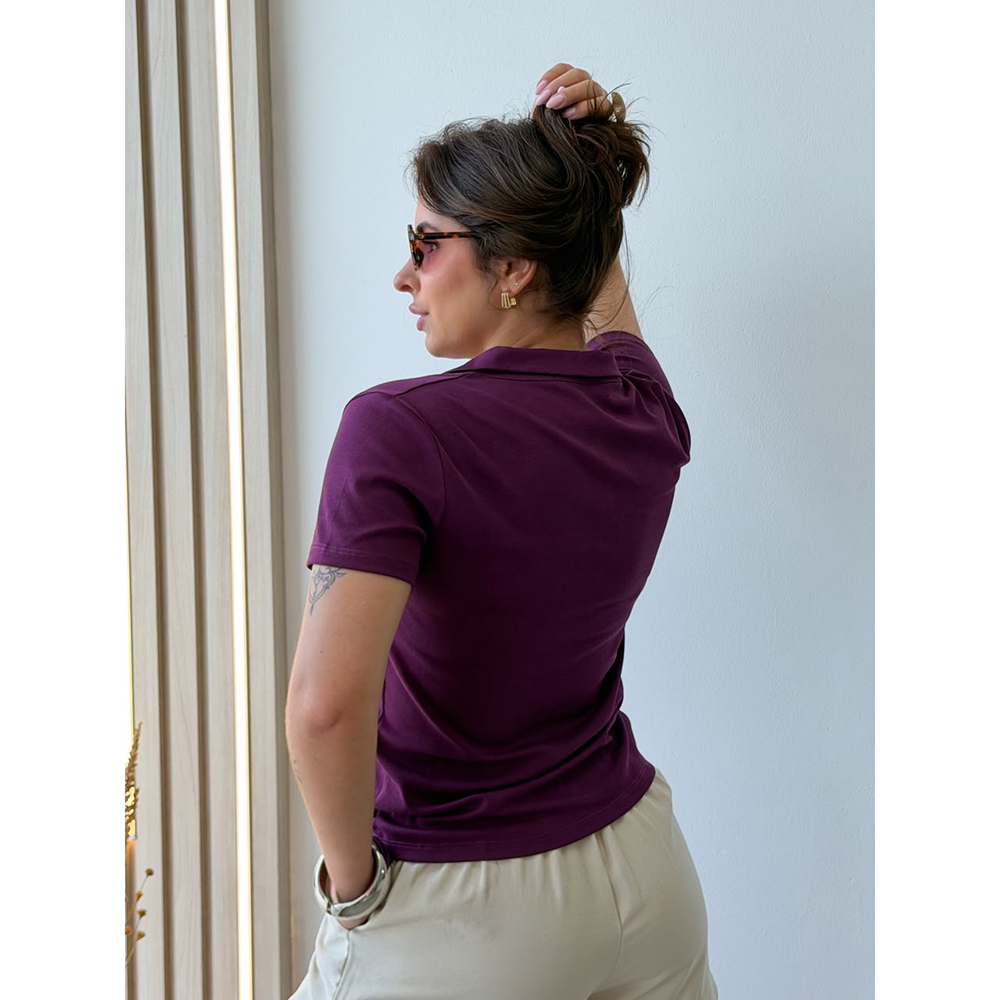 Blusa Polo Uva