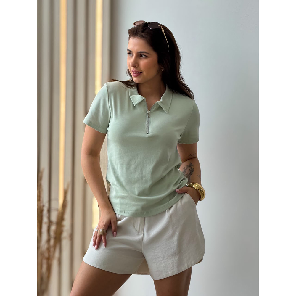 Blusa Polo Verde Claro