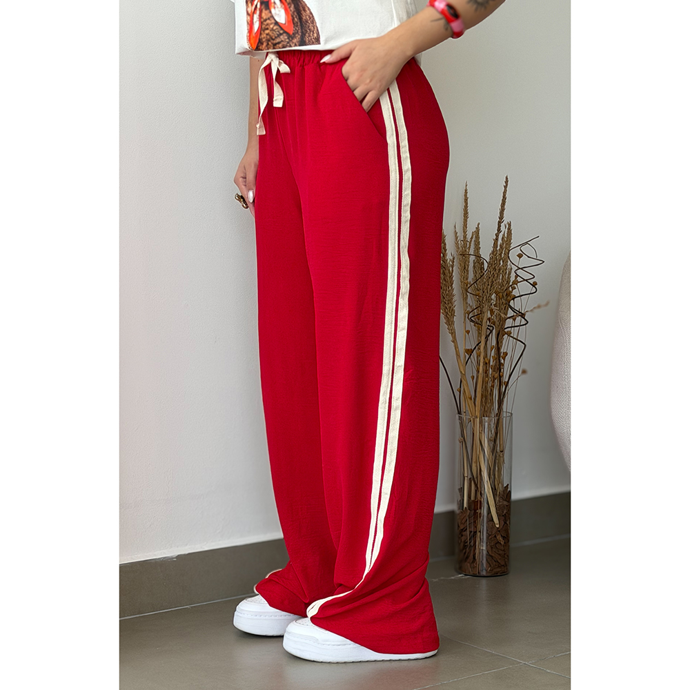 Calça Pantalona Listra Lateral Vermelha