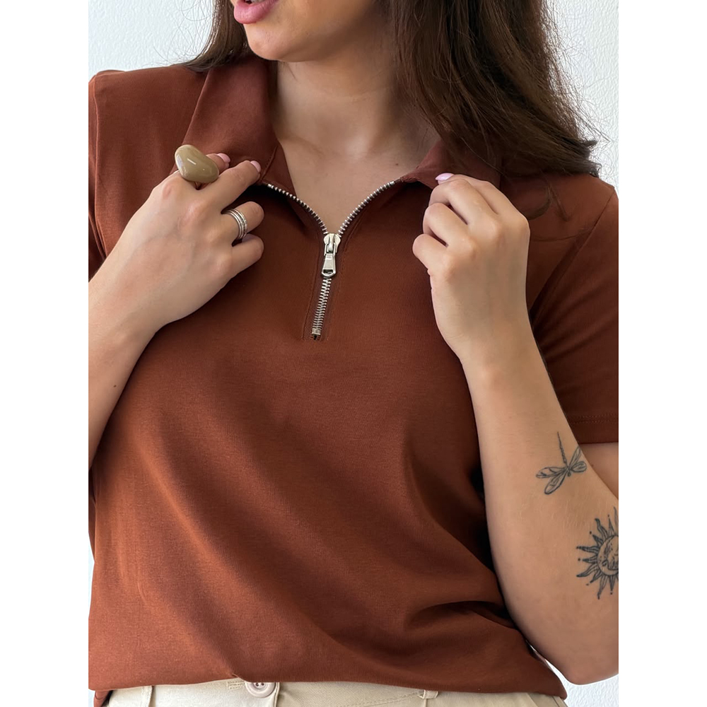 Blusa Polo Marrom