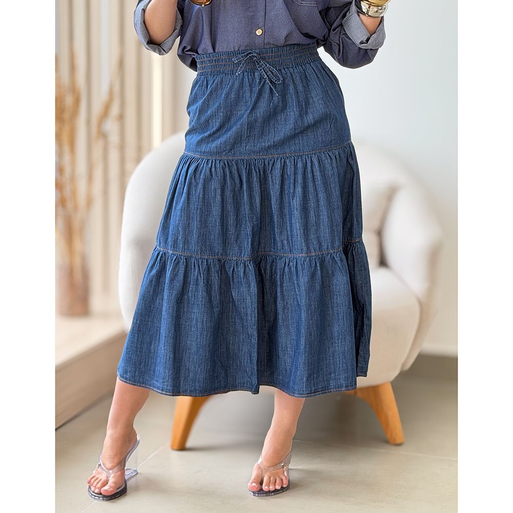 Saia Midi Jeans