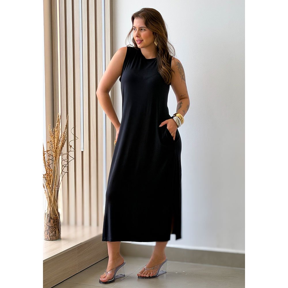 Vestido Regata Basic Viscolycra Preto