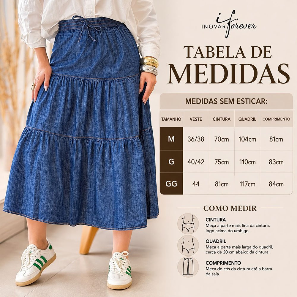 Saia Midi Jeans
