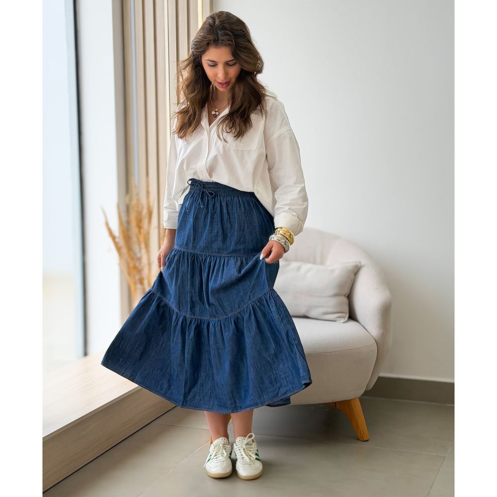 Saia Midi Jeans