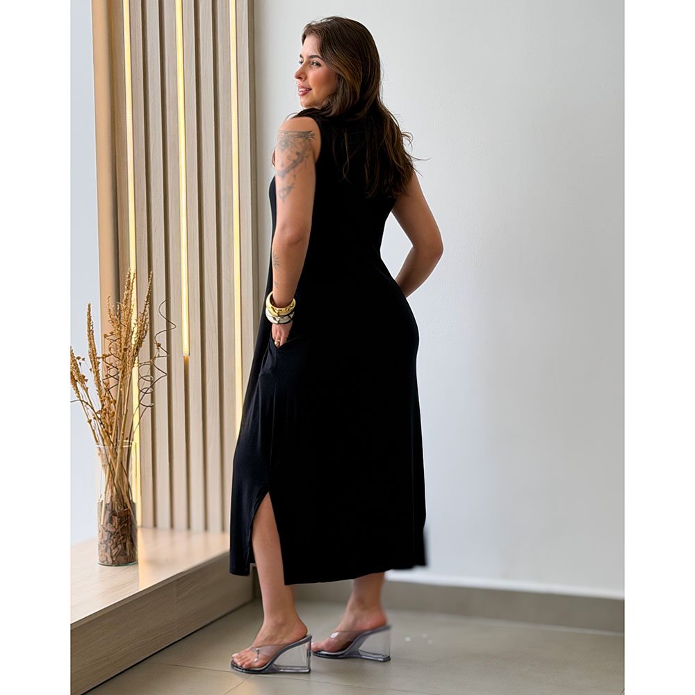 Vestido Regata Basic Viscolycra Preto